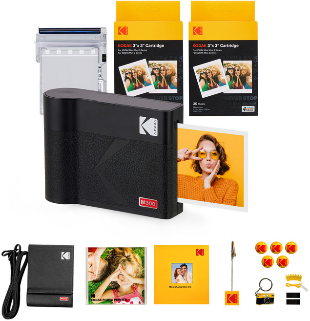 코닥 미니 3 ERA 포토프린터 M300 + 카트리지 68매 + 액세서리 번들, M300(Black), 1개