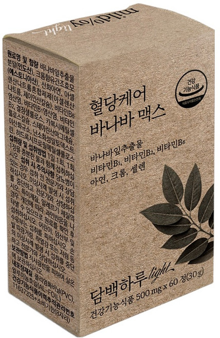 담백하루 혈당케어 바나바맥스 바나바잎 비타민B 아연 크롬 셀렌 60p, 30g, 1개