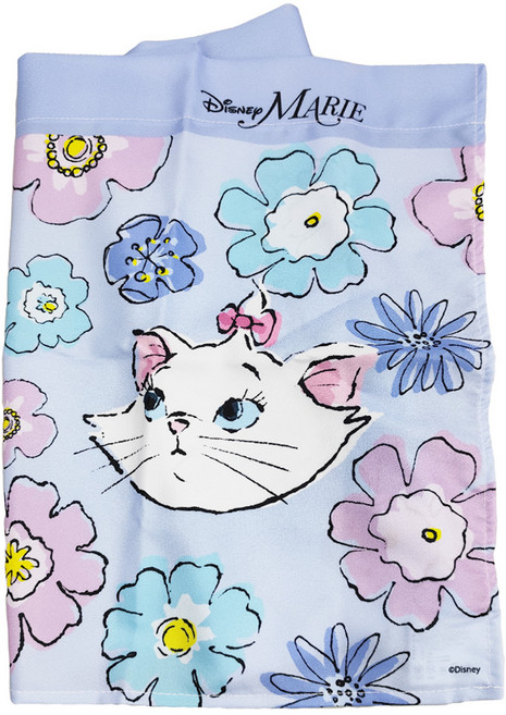 收納王妃 迪士尼 半分式短布簾, 瑪麗貓碎花 藍色