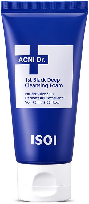 아이소이 아크니 닥터 퍼스트 블랙 딥 클렌징 폼, 75ml, 1개 - 쿠팡