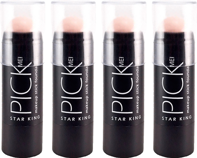 STAR KING 星之冠 輕薄裸光美顏粉底棒 8g, 01 淺粉膚, 4支