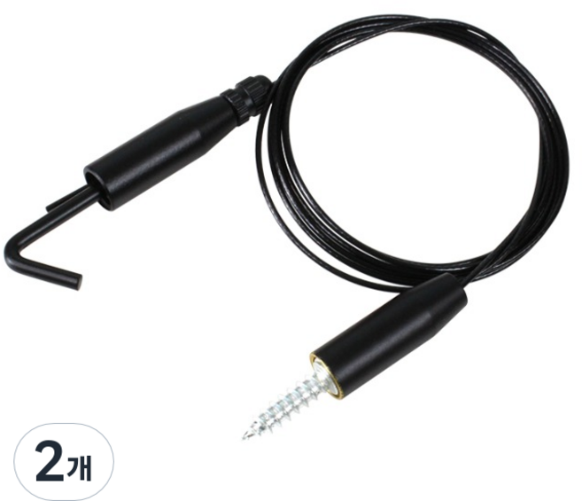 코텍스 액자 와이어 슬림 좁은틈 천장걸이 1m, 2개, 블랙