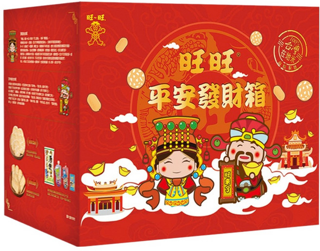旺旺 平安發財箱 綜合零食禮盒, 857g, 1盒