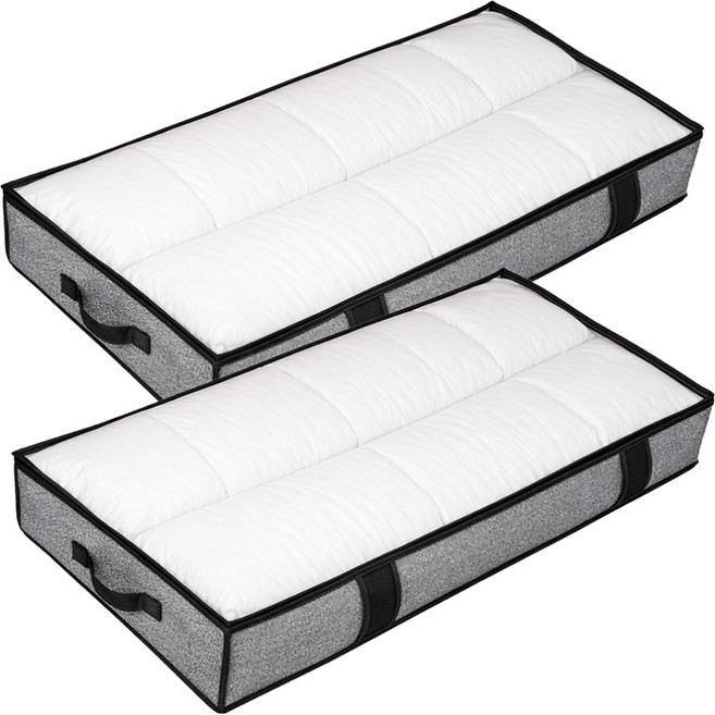 굿굿샵 침대밑 수납 낮은 리빙박스, 블랙, 2개