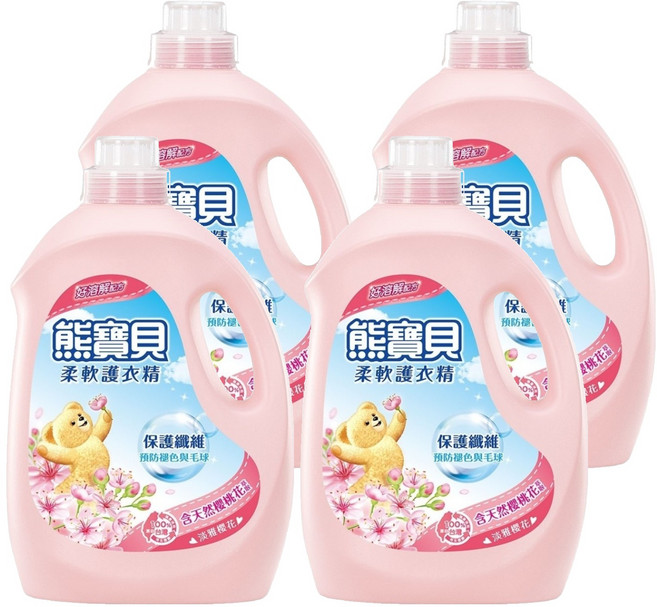 Snuggle 熊寶貝 柔軟護衣精 淡雅櫻花香, 3L, 4桶