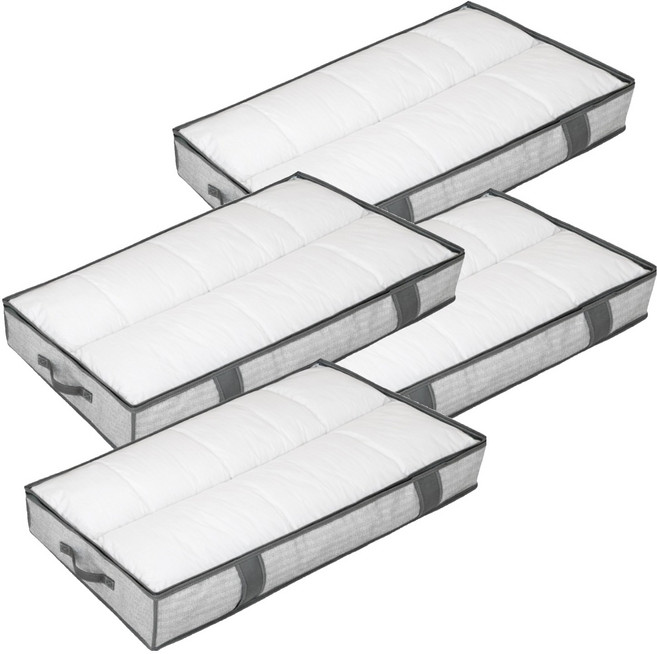 굿굿샵 침대밑 수납 낮은 리빙박스, 그레이, 4개