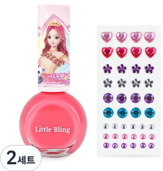 Little Bling Secret Jouju 星女神珠寶美甲套組, 日期粉紅色, 2組