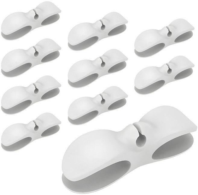 탐사 접착식 케이블 정리 홀더, 화이트, 10개