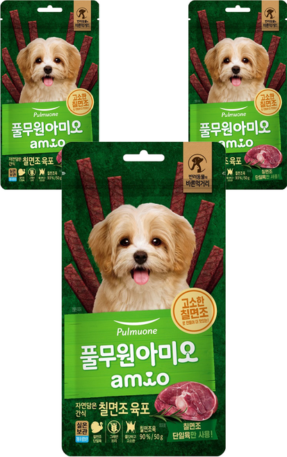 풀무원아미오 강아지 자연담은 육포, 칠면조 육포, 50g, 3개