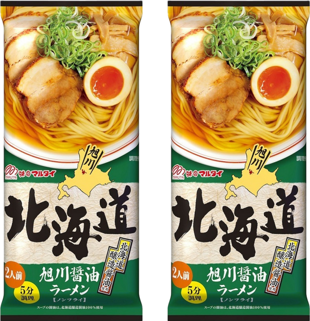MARUTAI 丸太 北海道旭川醬油拉麵 2人份 212g, 2包