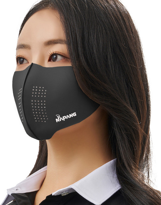 네이팡 표준형 클로즈 자외선차단 스포츠 마스크, 블랙, 1개
