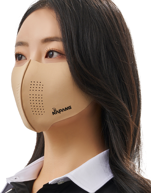 네이팡 표준형 클로즈 자외선차단 스포츠 마스크, 다크스킨, 1개