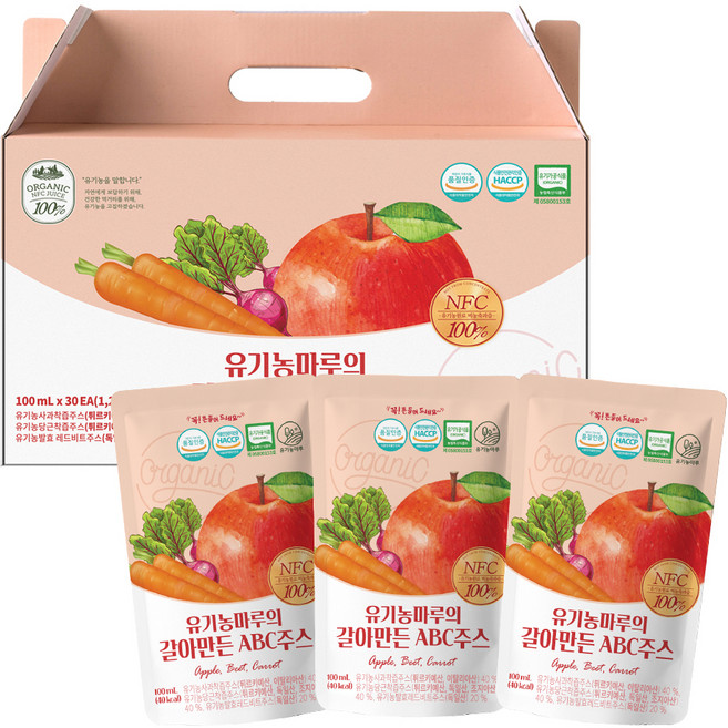 유기농마루 갈아만든 ABC 주스, 100ml, 30개