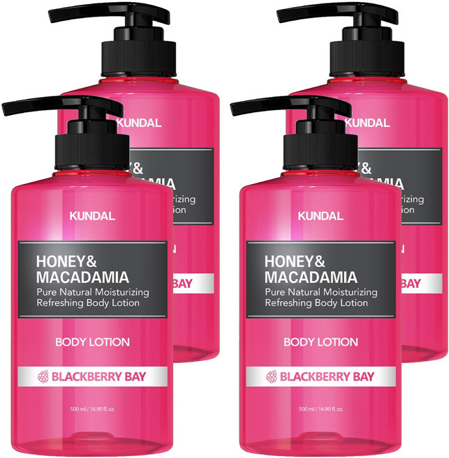 쿤달 퓨어 바디로션 블랙베리베이향, 500ml, 4개