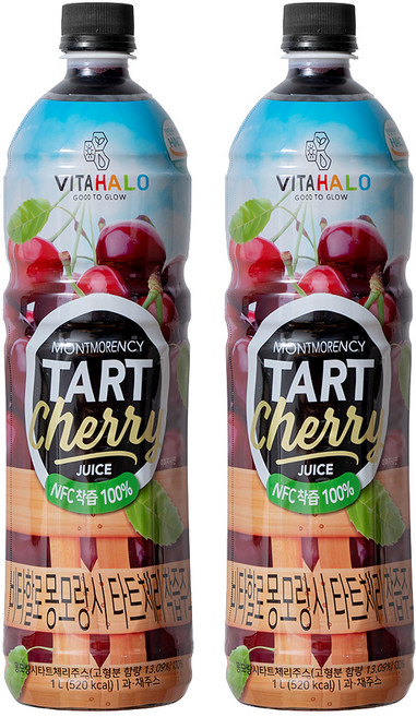 비타할로 몽모랑시 타트체리 착즙주스, 1L, 2개