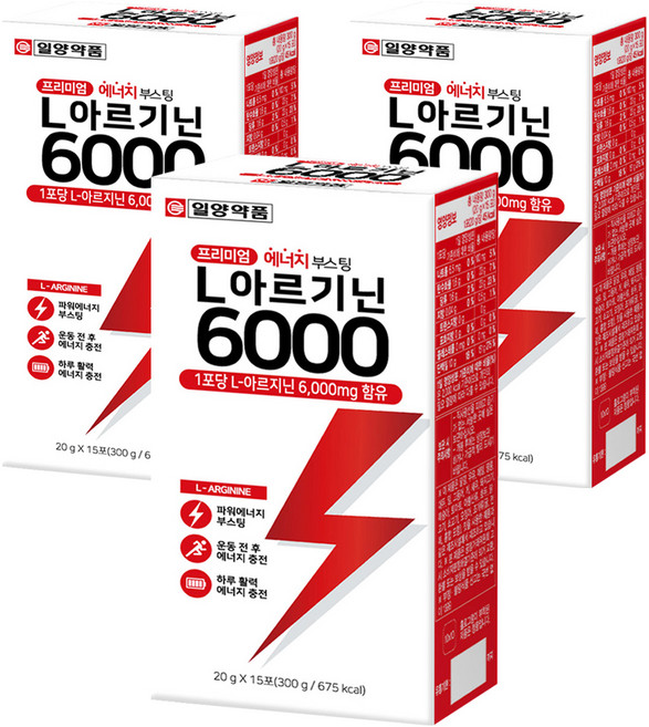 일양약품 L 아르기닌 6000 15p, 300g, 3개