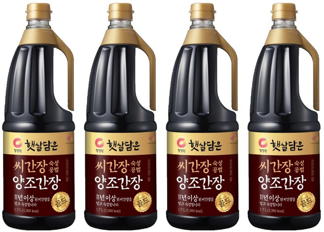 햇살담은 씨간장 숙성 양조간장 골드, 1.7L, 4개