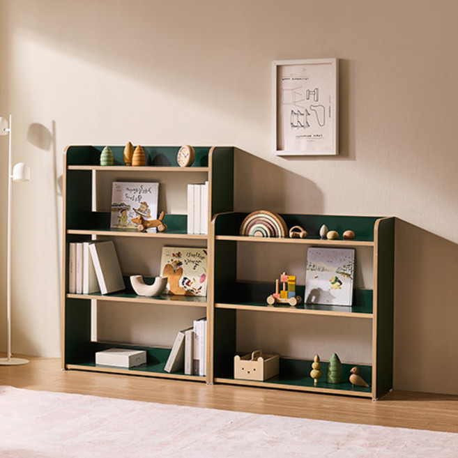 윌로우 조이 마이비 오픈형 교구장 3단 + 4단 세트 방문설치, 딥그린 + 자작나무