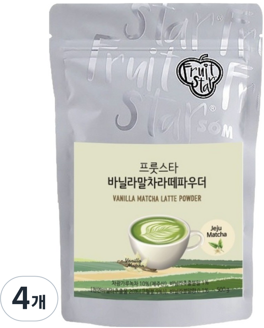 프룻스타 바닐라 말차 라떼 파우더, 4개, 1개입, 500g