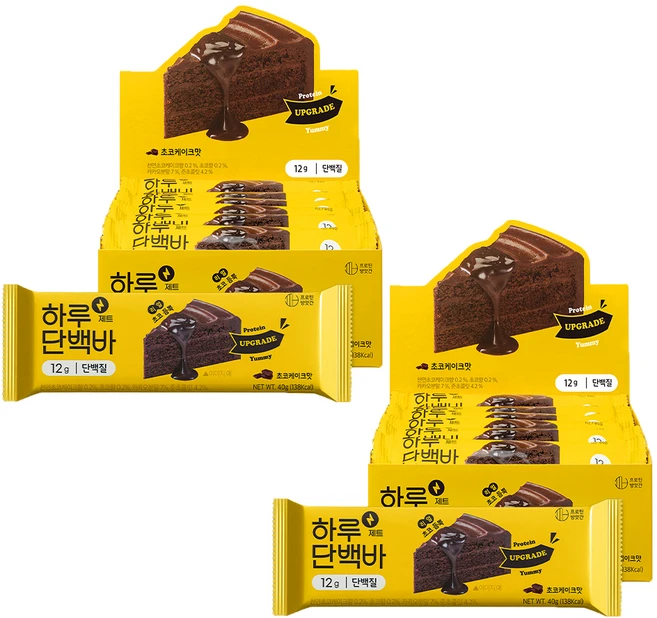 프로틴방앗간 하루단백바 제트 초코케이크맛, 40g, 24개 - 쿠팡