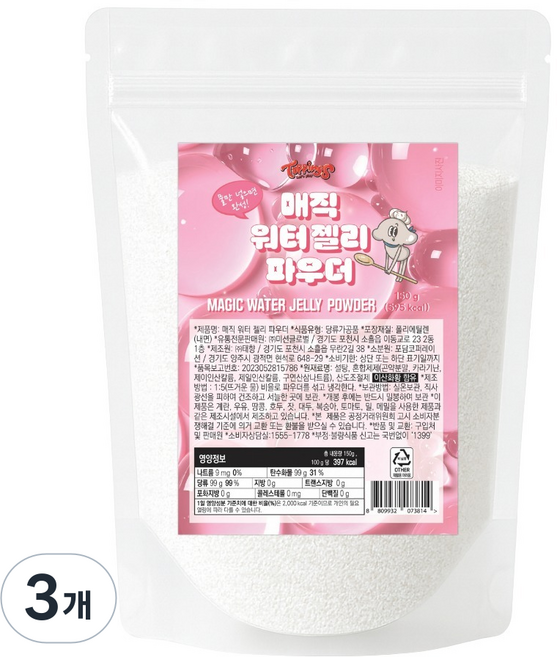 토핑스 매직 워터 젤리 파우더, 150g, 1개입, 3개
