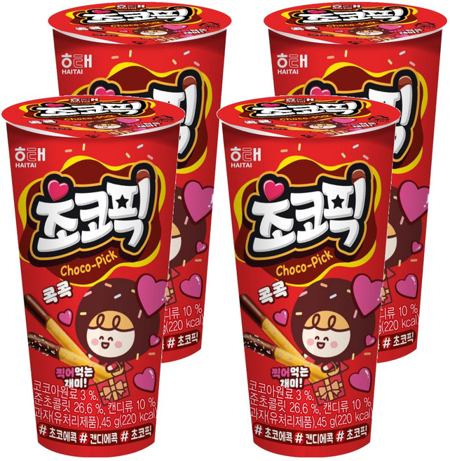 해태제과 초코픽, 45g, 4개