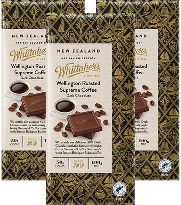 휘태커스 웰링턴 슈프림 커피 다크초콜릿, 100g, 3개