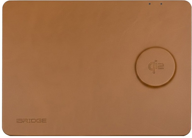 iBRIDGE 急速Qi2無線皮革鼠墊充電器 IBW022, 1個, 琥珀棕