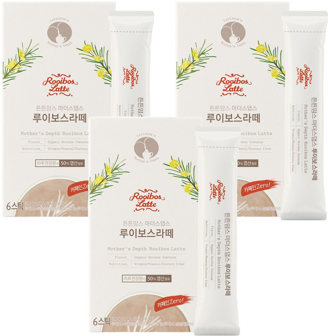 튼튼맘스 마더스댑스 루이보스라떼 분말, 16g, 6개입, 3개