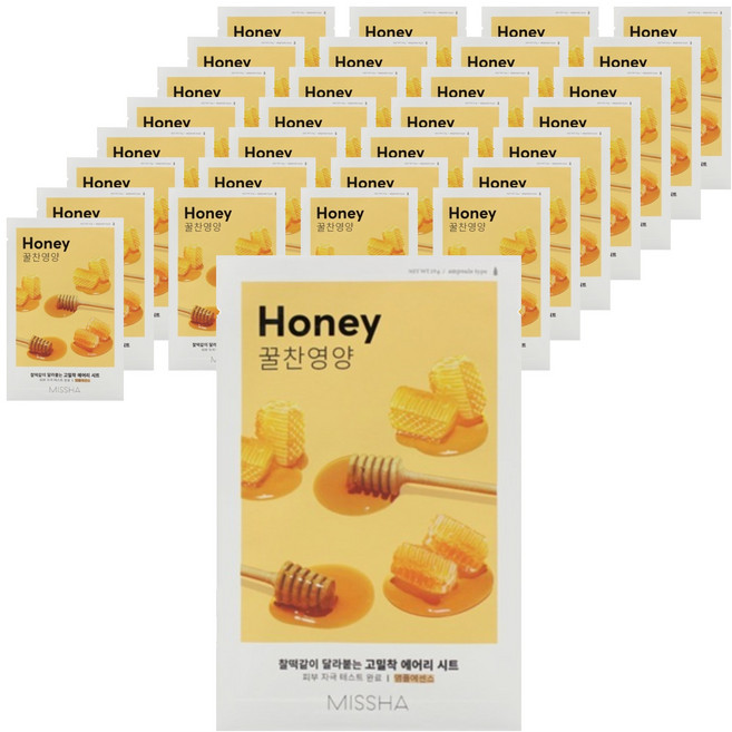 미샤 에어리 밀착 시트 마스크 꿀, 1개입, 80개