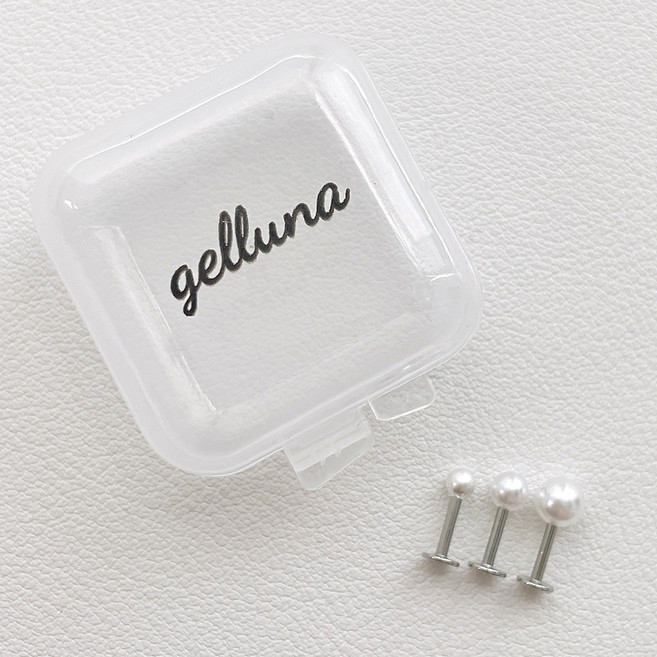 젤루나 여성용 써지컬 6mm 진주 볼 라블렛 심플 귓바퀴 트라거스 피어싱 3종 + 케이스 세트 P-736
