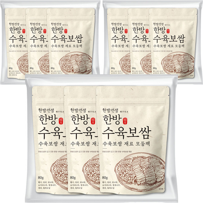 한방선생 수육 보쌈 재료 티백, 80g, 9개