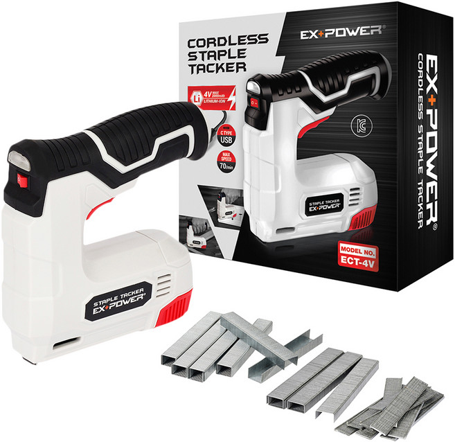 이엑스파워 충전 건타카 ECT-4V, 1개