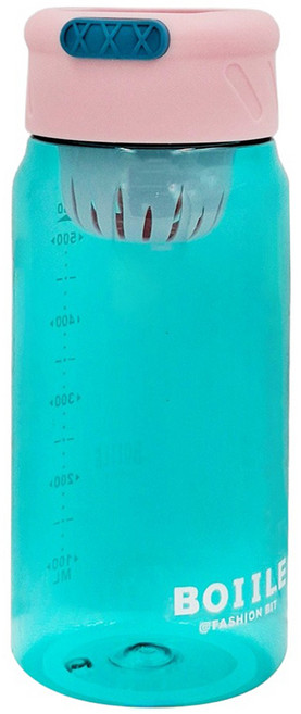 刻度茶隔水壺 艾特大口杯 粉藍 650ml, 1入