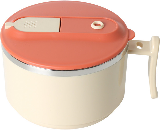 홈파워 스텐 304 전자레인지 찜용기, 15.5cm, 오렌지, 1개