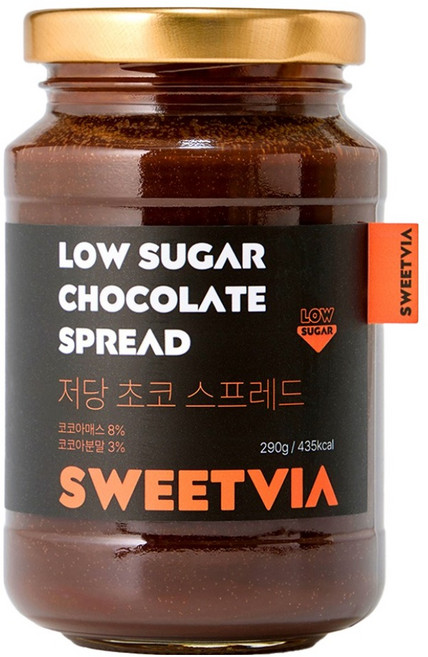 Sweetvia 低糖巧克力抹醬, 290g, 1個