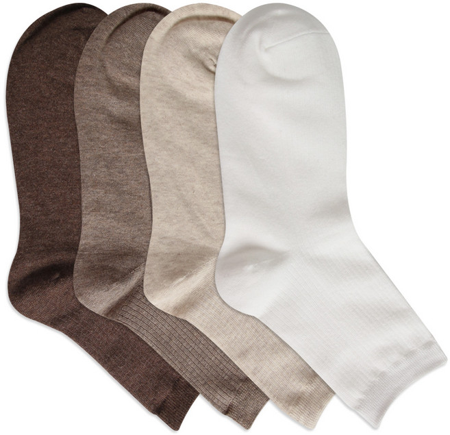 코지라벨 여성용 골지 중목 컬러 양말 4족 세트B