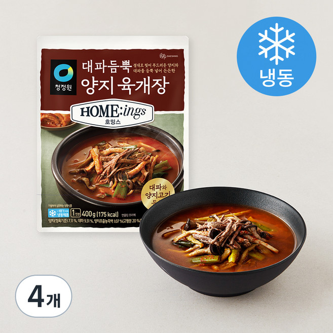 청정원 호밍스 대파듬뿍양지 육개장 (냉동), 400g, 4개