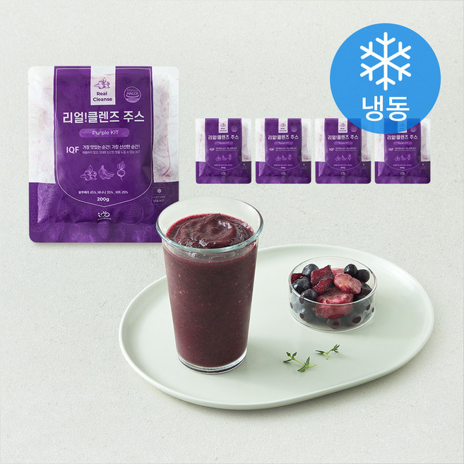 팜조아 리얼 클렌즈 주스 Purple KIT 200g (냉동), 5개