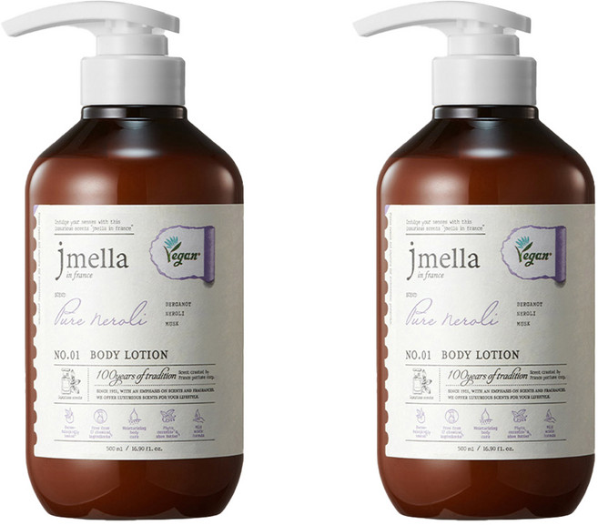 jmella 橙花香氛保濕身體乳, 2瓶, 500ml