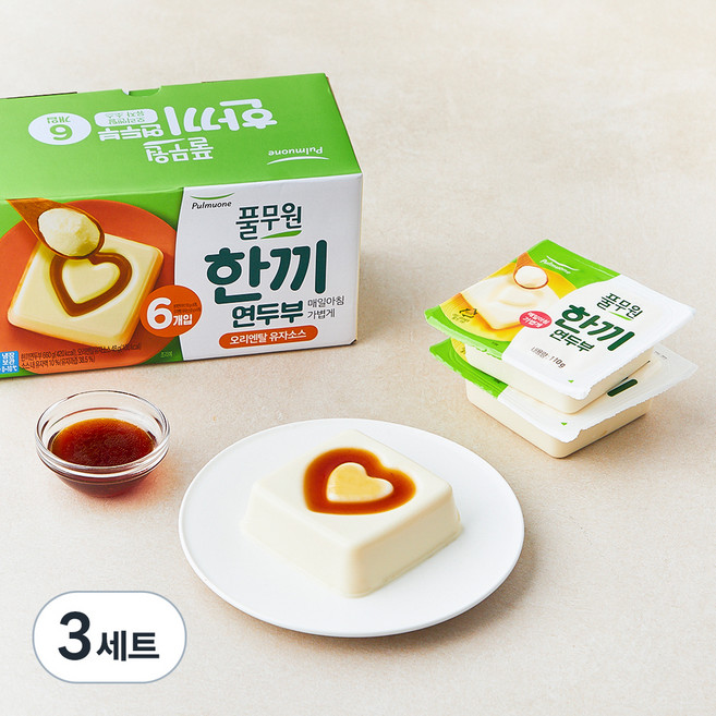 풀무원 한끼 연두부 + 오리엔탈 유자 소스 6개입, 708g, 3세트