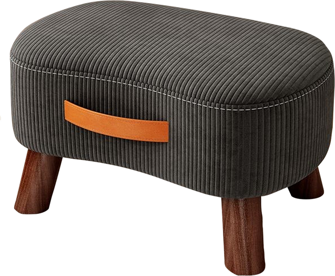 Mega 北歐溫柔拼色 絨布矮凳 40x27x22公分, 深灰色, 1個