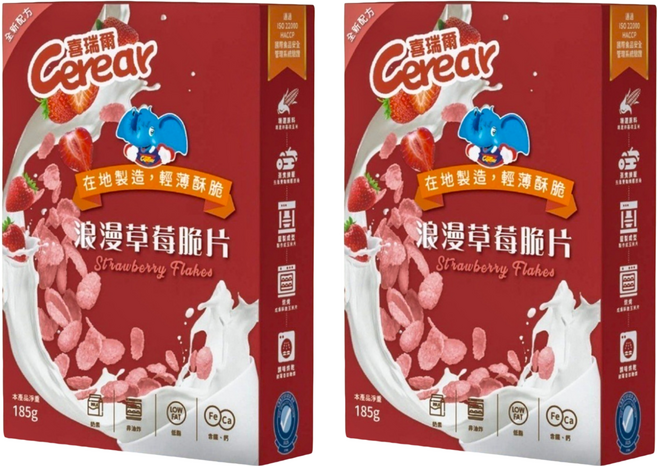 Cerear 喜瑞爾 浪漫草莓脆片, 185g, 2盒
