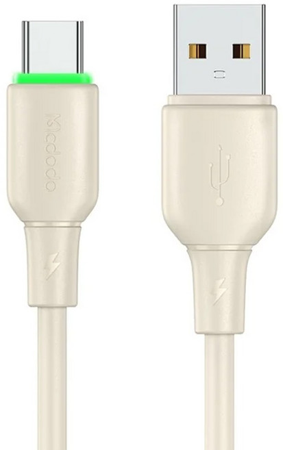 Mcdodo 麥多多 Alpha 65W 矽膠快充線 Type-C to Type-C, 米色, 1個, 1.2M