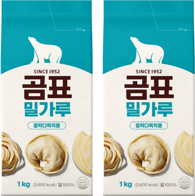 곰표 밀가루 중력다목적용, 1kg, 2개