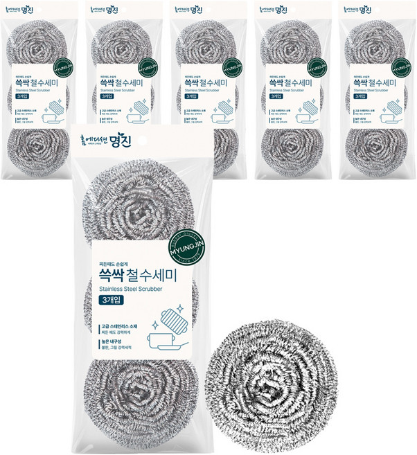 명진 쓱싹 철수세미, 3개입, 6개