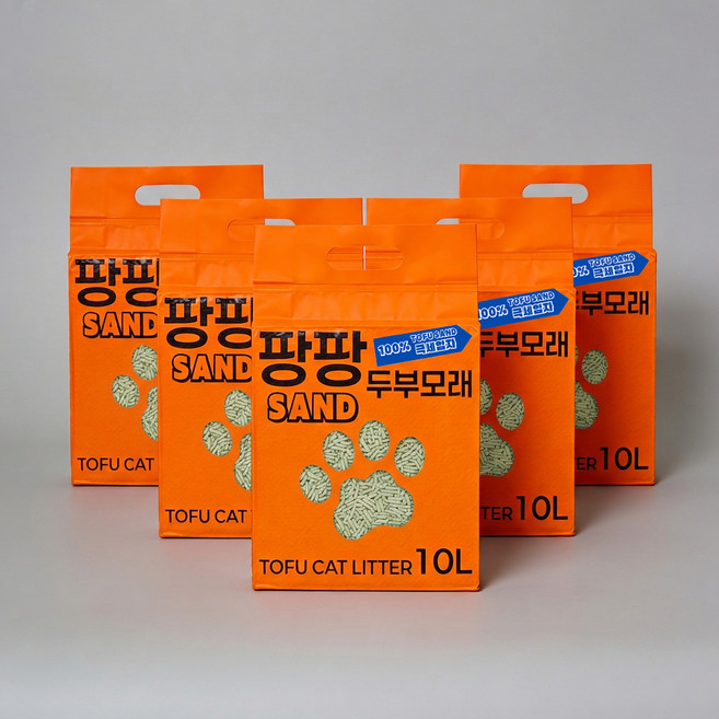 팡팡샌드 가는 입자 고양이 두부 모래 1.5mm, 10L, 10개, 녹차