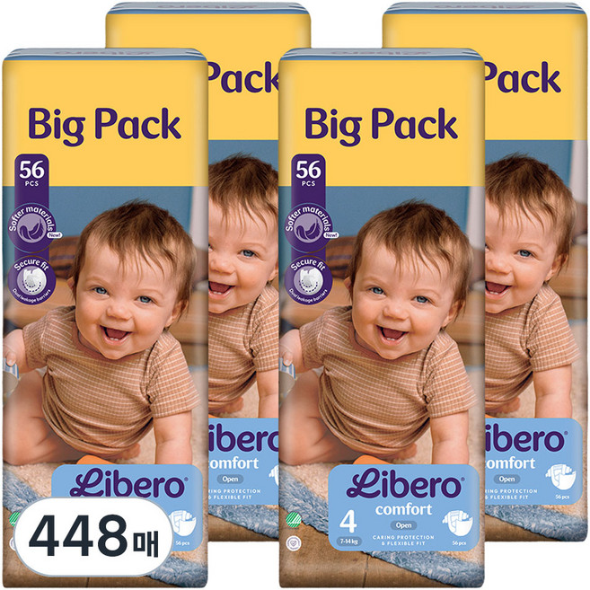 리베로 NEW 밴드형 기저귀 남여공용, 448매, 4단계
