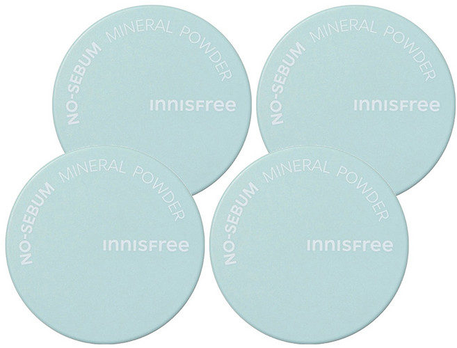 INNISFREE 台灣公司貨 無油無慮礦物控油蜜粉 5g, 單色, 4個