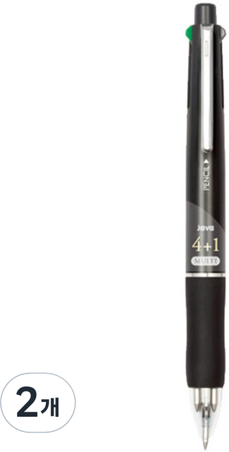 자바펜 제트4+1 멀티펜 0.7mm, 블랙, 2개